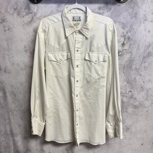 Vintage H Bar C California Ranchwear Pearl Snap Shirt Mens 2XL 25x31.5 USA